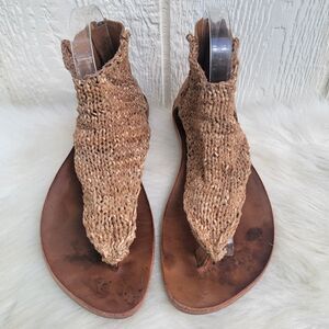 CYDWOQ Handmade  Brown Woven Dion Boho Sandals Women's Size EU 38 US 8